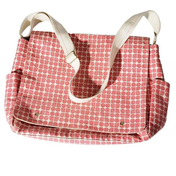 Kate Spade Pink Adjustable Strap Bottom Studs Inner Pockets Diaper Shoulder Bag - Picture 1 of 10